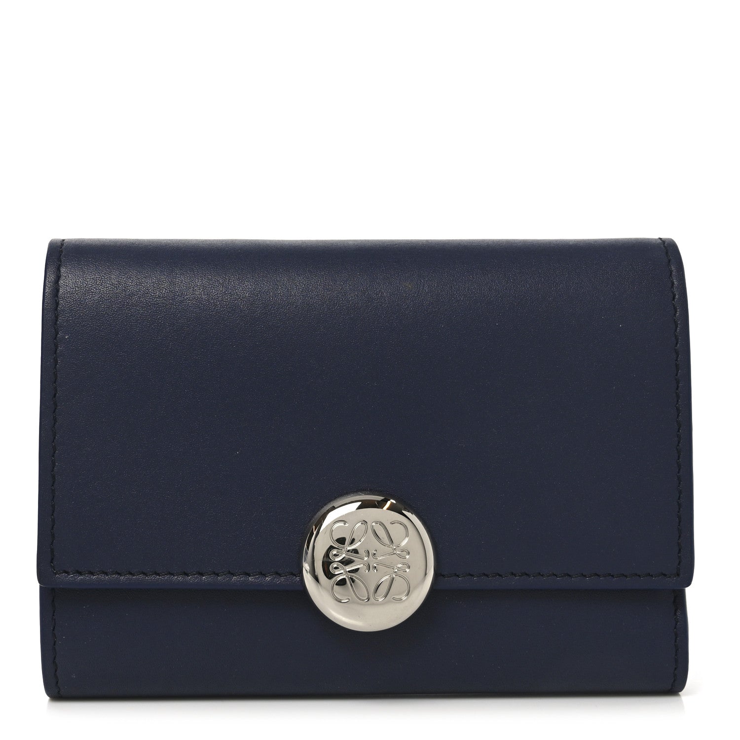 Loewe Nappa Calfskin Small Vertical Wallet Navy 1 of 6