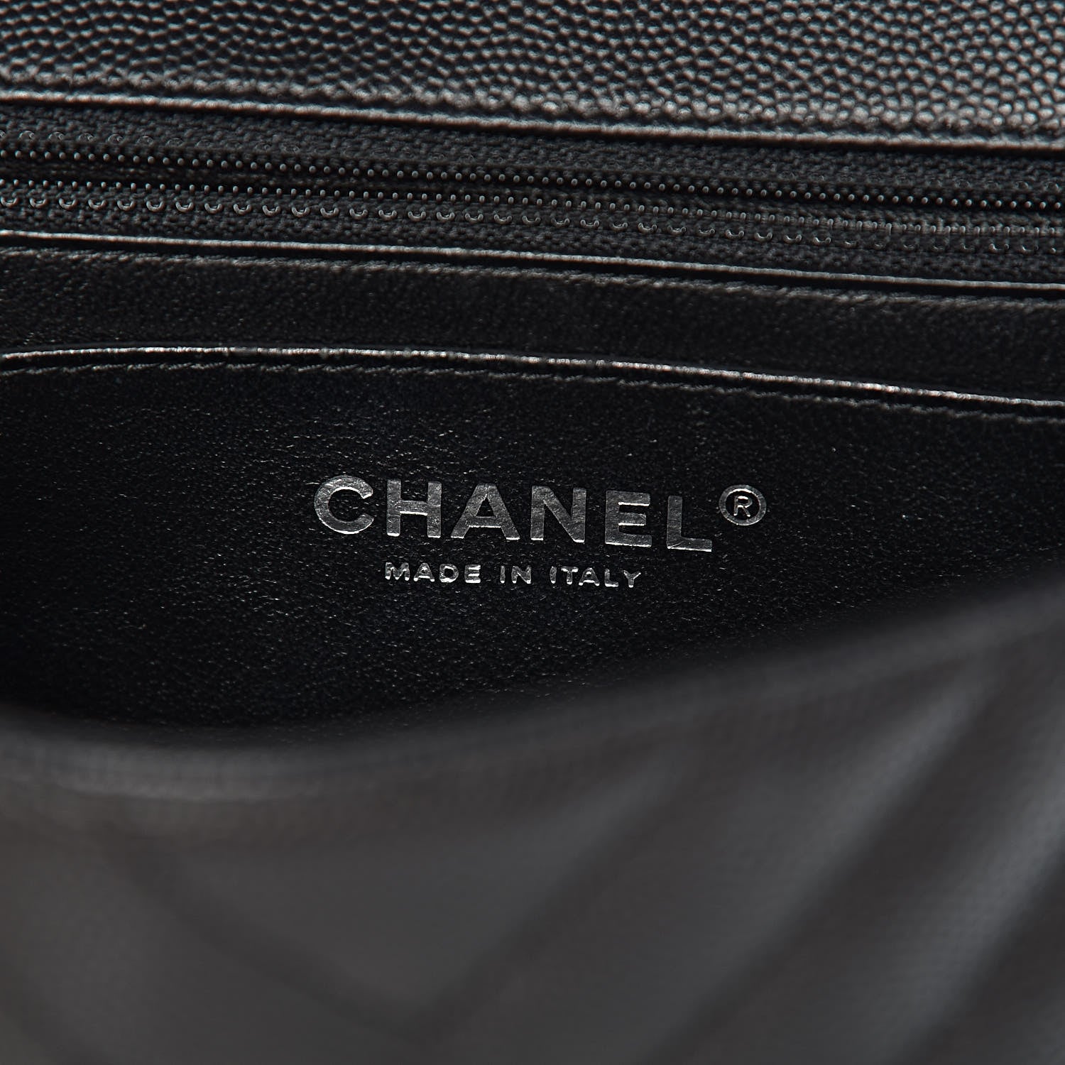 Chanel Caviar Chevron Quilted Mini Rectangular Flap Black 6 of 11