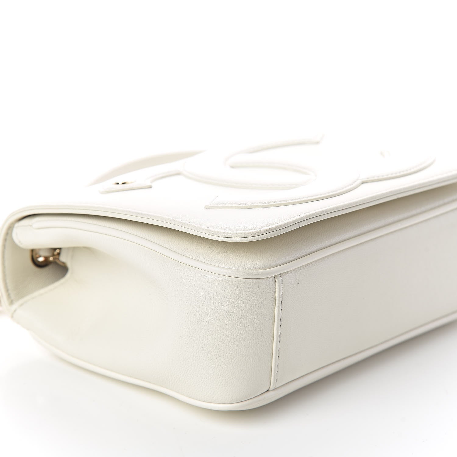 Chanel Lambskin CC Mania Flap Bag White 9 of 10
