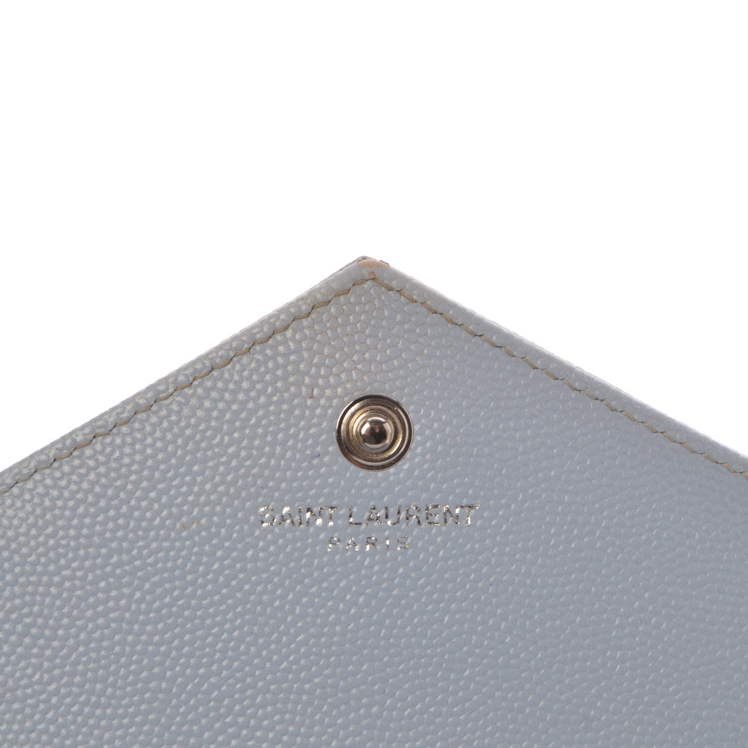 Saint Laurent Grain De Poudre Matelasse Monogram Chain Wallet Sky Blue 5 of 16