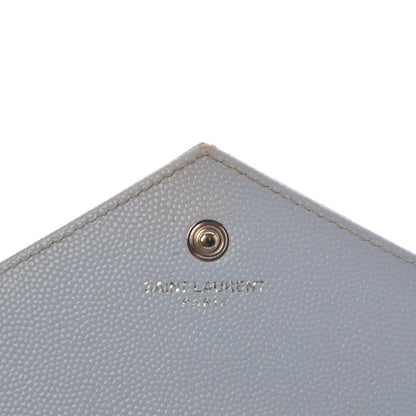 Saint Laurent Grain De Poudre Matelasse Monogram Chain Wallet Sky Blue 5 of 16