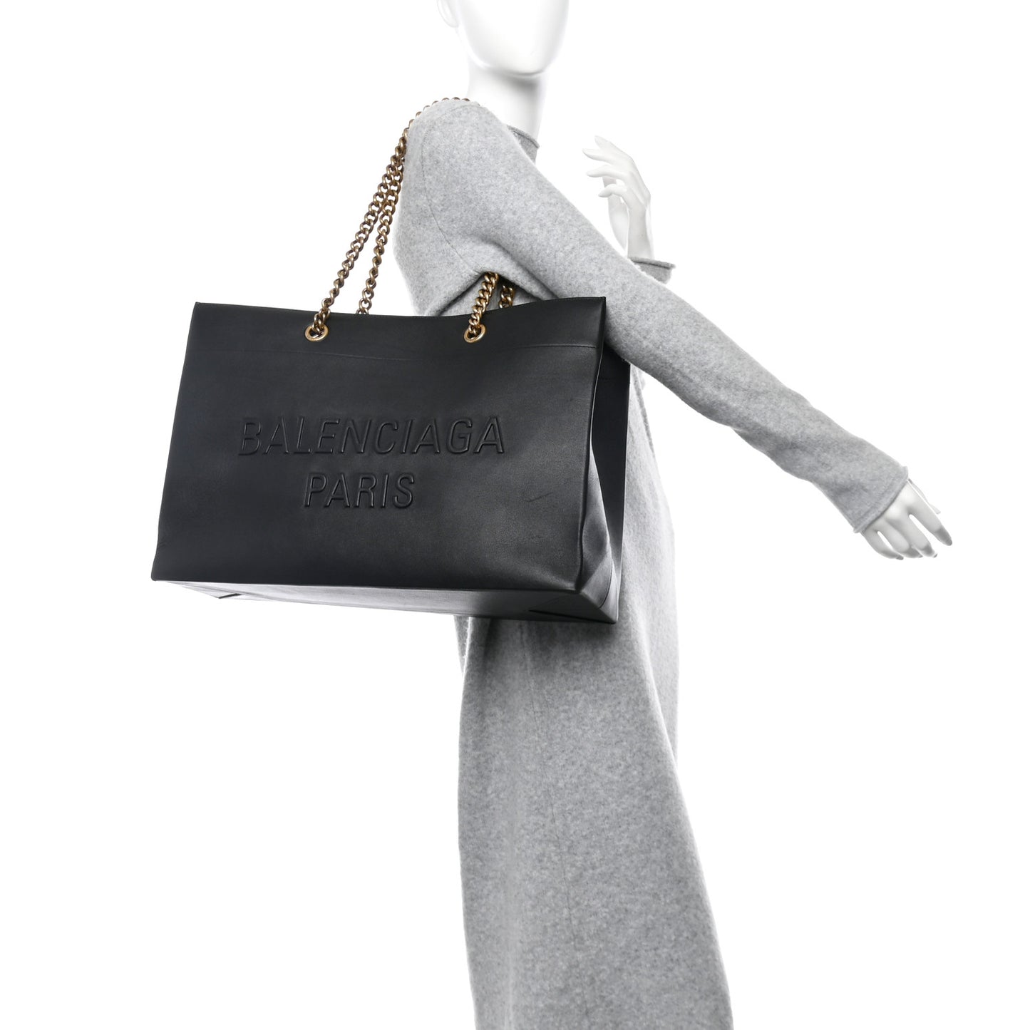 Soft Smooth Calfskin Large Duty Free Tote Black