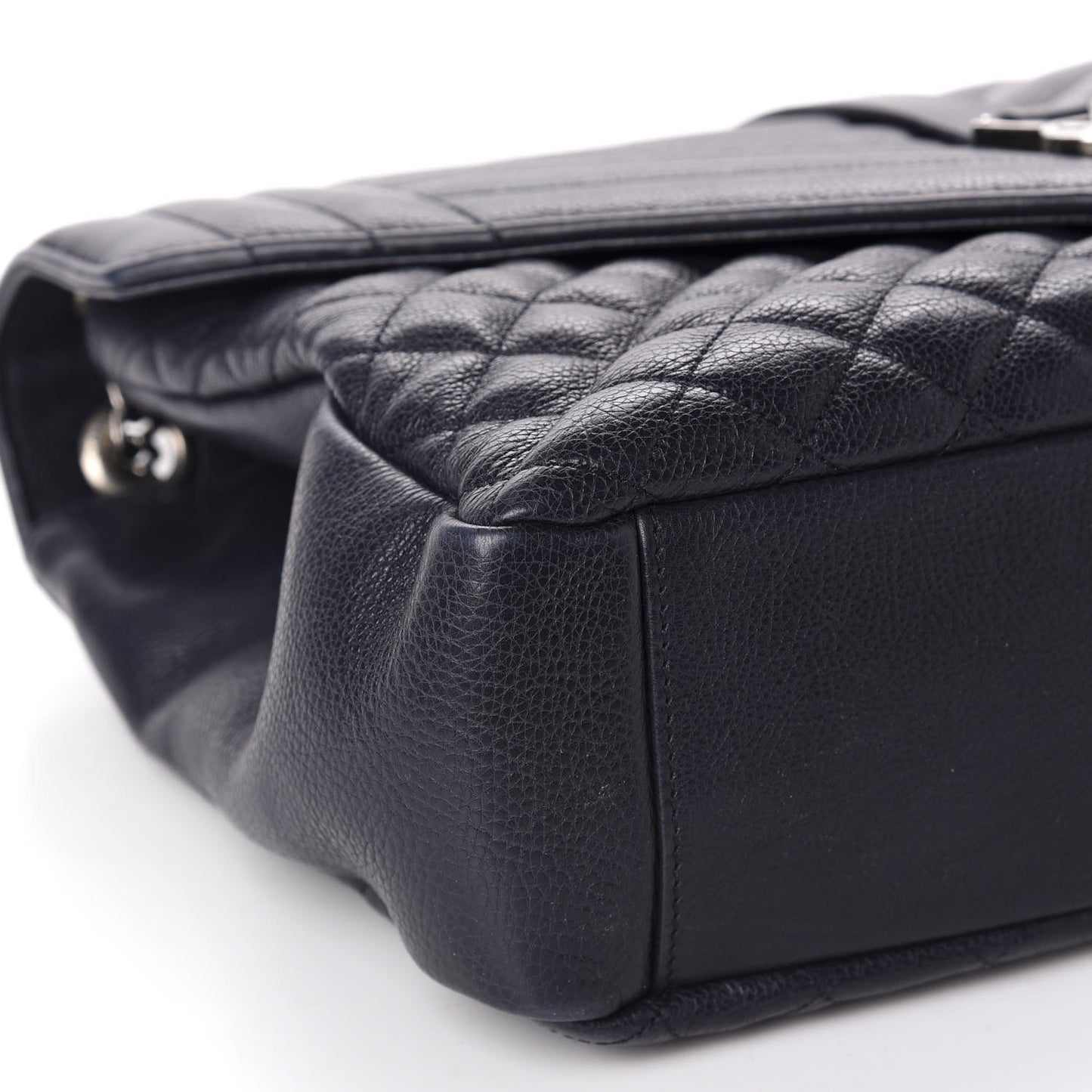 Calfskin Mixed Matelasse Triquilt Large Monogram Envelope Satchel Deep Marine
