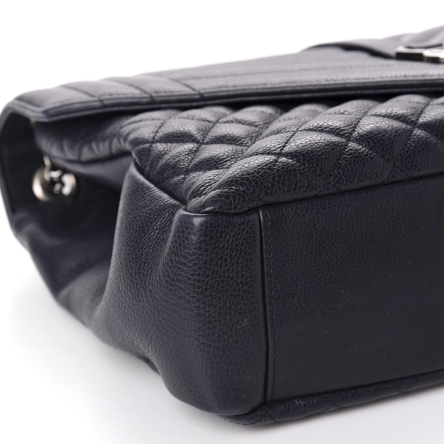 Saint Laurent Calfskin Mixed Matelasse Triquilt Large Monogram Envelope Satchel Deep Marine 6 of 11