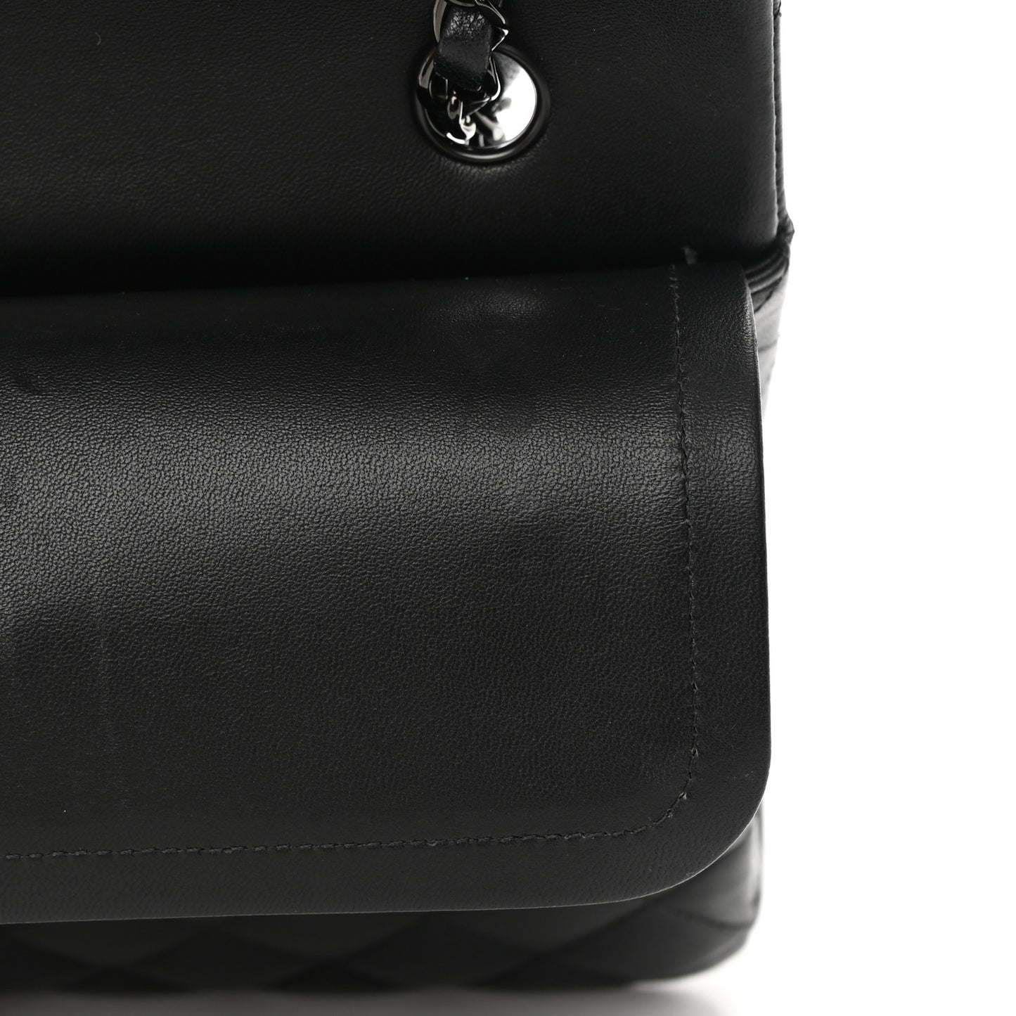 Lambskin Quilted Medium Double Flap So Black