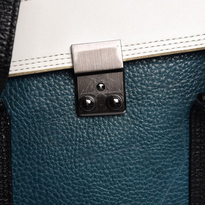 3.1 Phillip Lim 3.1 Textured Calfskin Colorblock Large Pashli Satchel Dark Teal 10 of 10