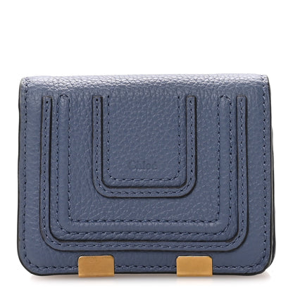 Chloe Grained Calfskin Marcie Compact Wallet Royal Navy 1 of 7