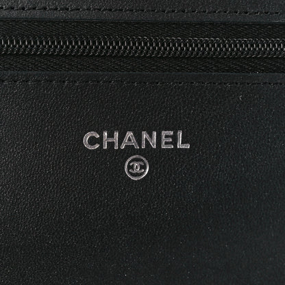 Chanel Lambskin Quilted Wallet On Chain WOC So Black 6 of 12