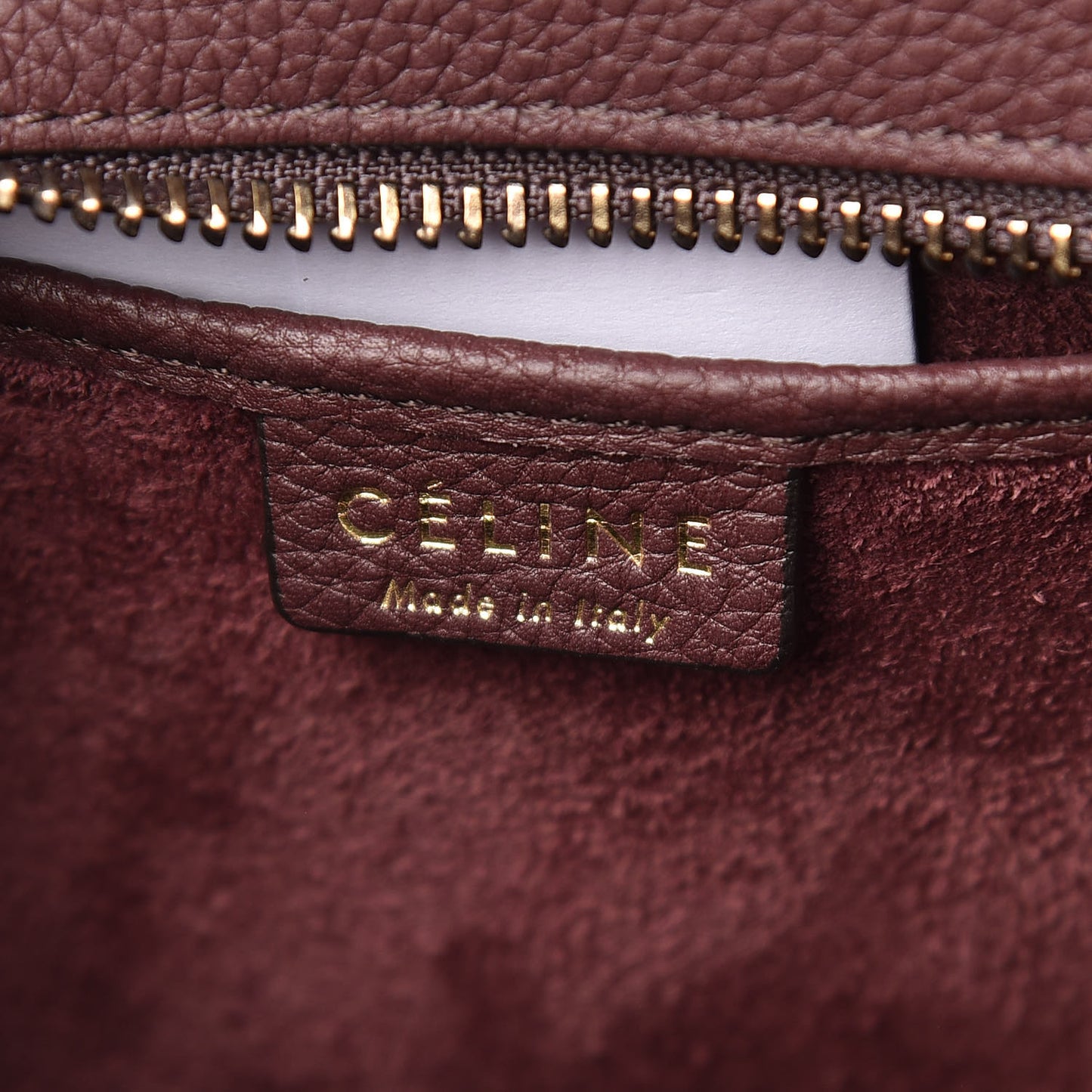 Drummed Calfskin Nano Luggage Dark Wine