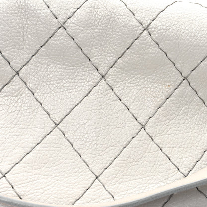 Chanel Glazed Calfskin XL On The Road Flap Light Grey 8 of 14
