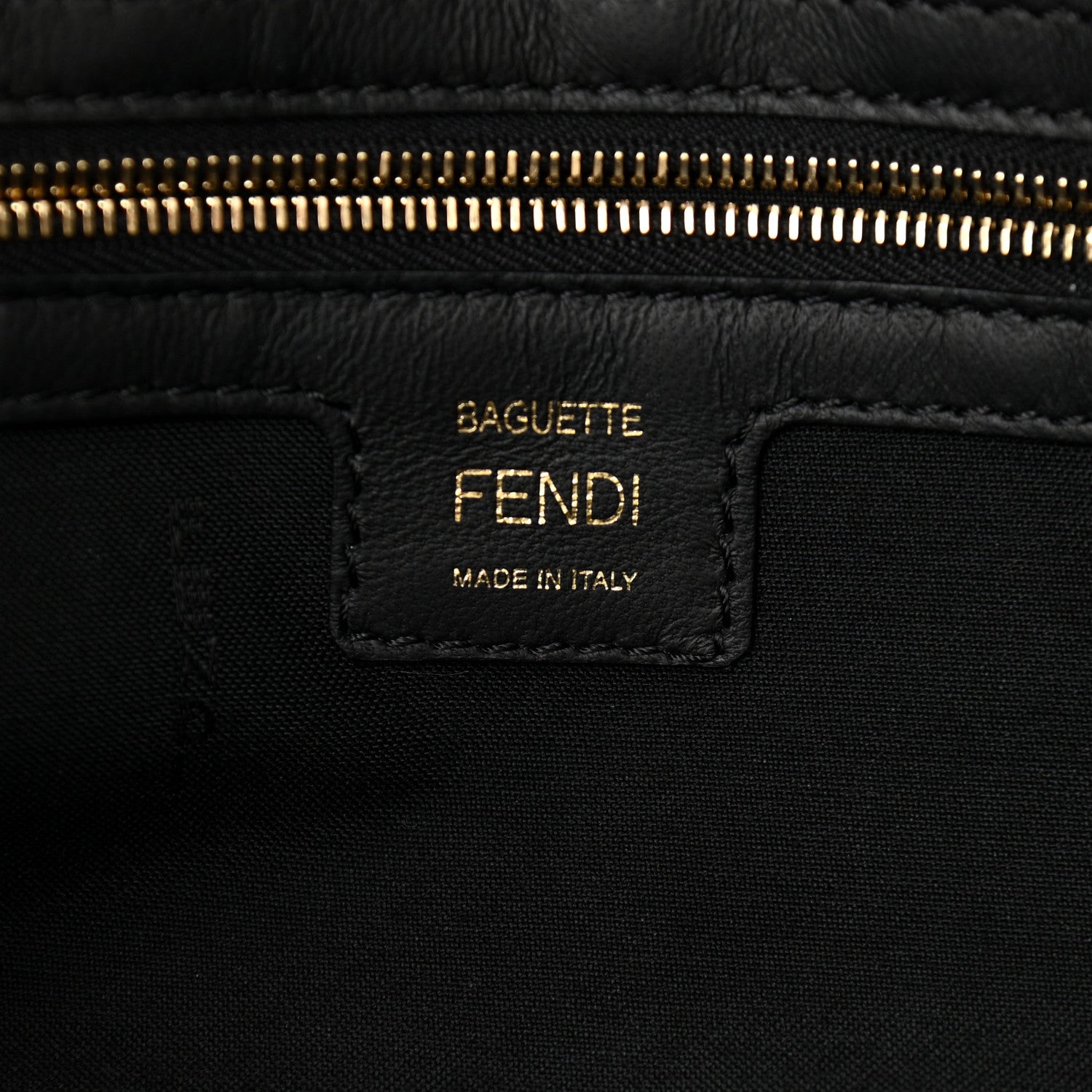 Fendi Nappa FF 1974 Embossed Baguette Black 6 of 12