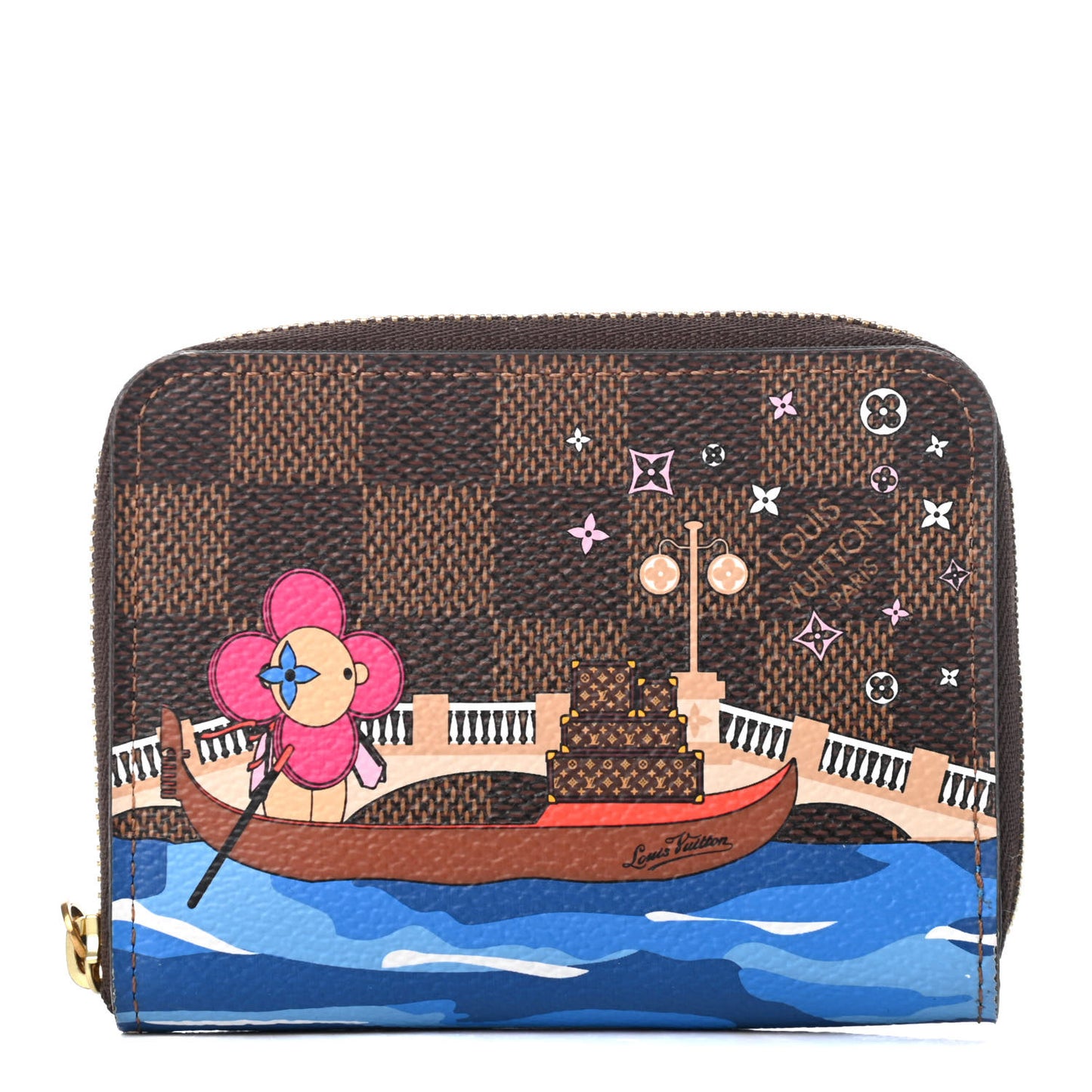 Damier Ebene 2019 Christmas Animation Zippy Coin Purse Blue