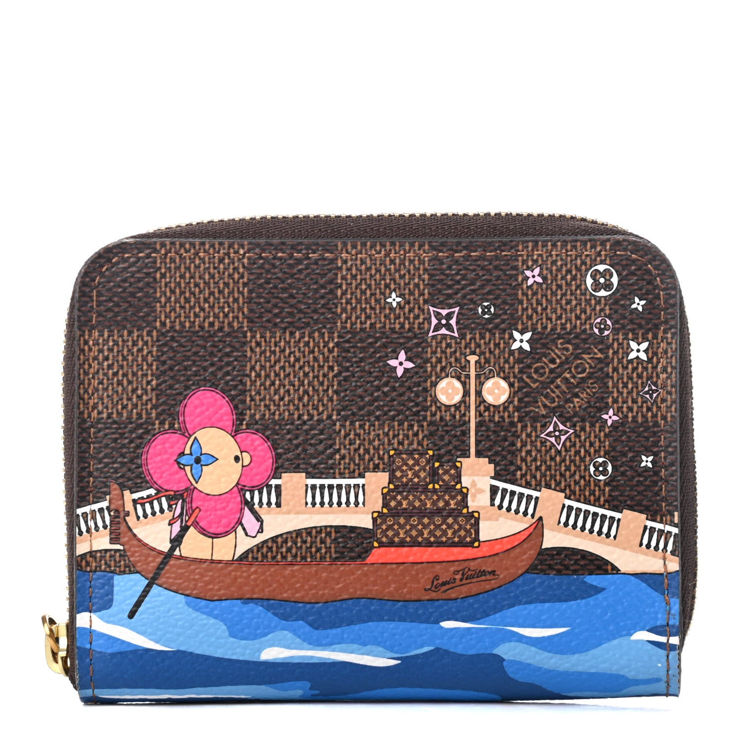 Louis Vuitton Damier Ebene 2019 Christmas Animation Zippy Coin Purse Blue 1 of 7