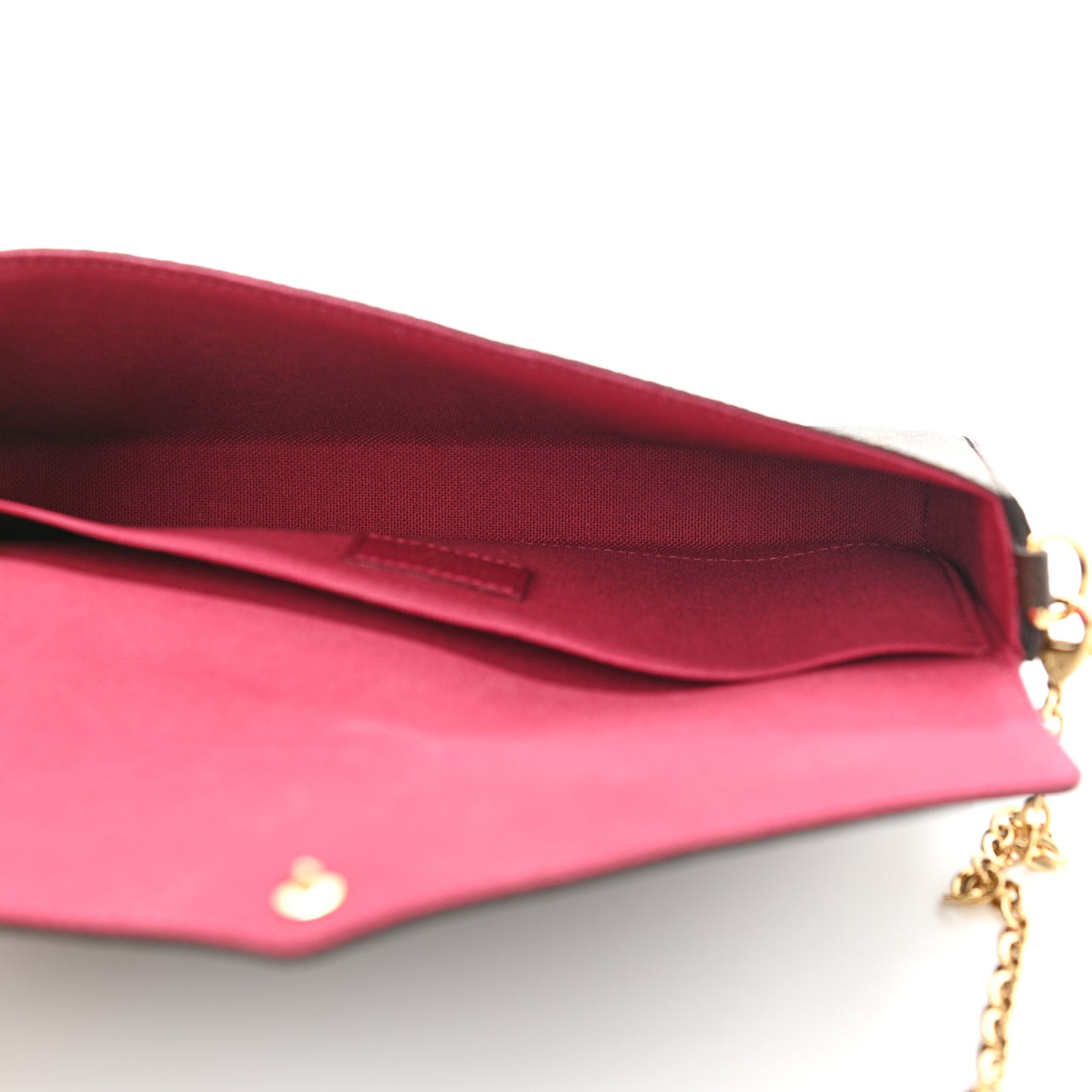 Monogram Pochette Felicie Chain Wallet Fuchsia