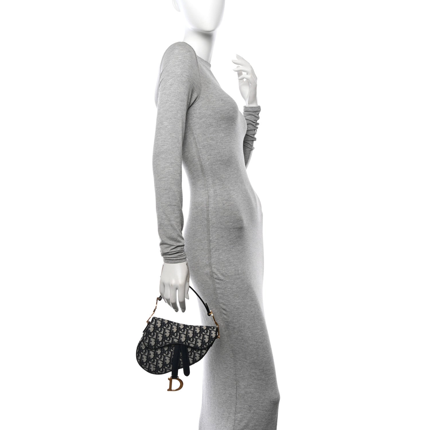 Christian Dior Oblique Mini Saddle Bag Blue 2 of 10