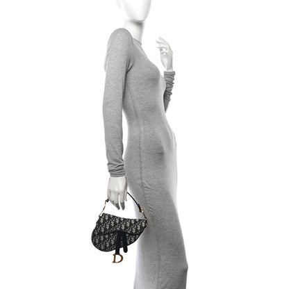 Christian Dior Oblique Mini Saddle Bag Blue 2 of 10