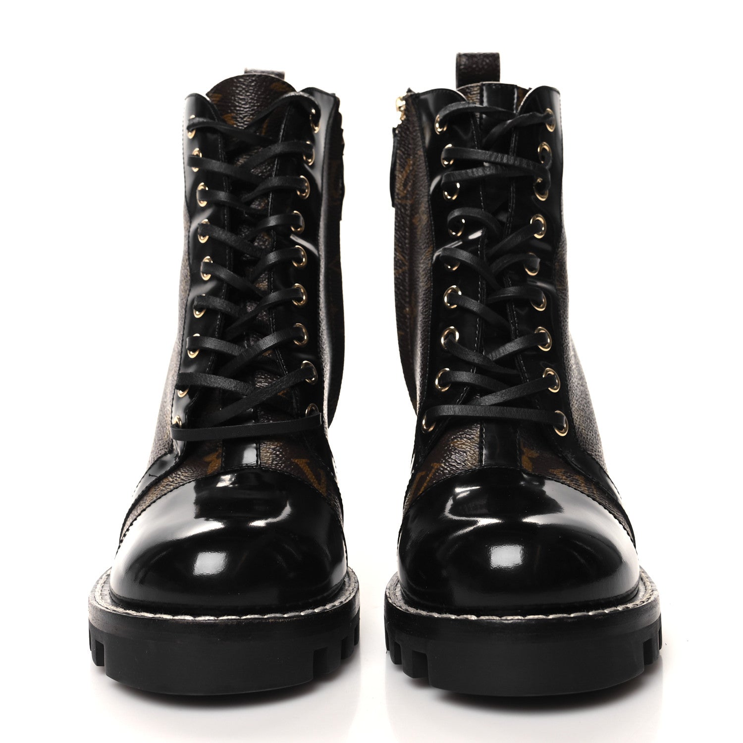 Louis Vuitton Patent Calfskin Monogram Star Trail Ankle Boots 39 Black 2 of 8