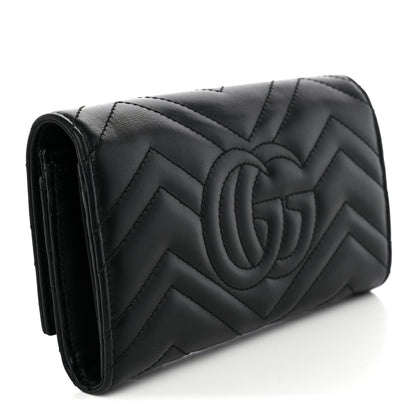Gucci Calfskin Matelasse GG Marmont Continental Wallet Black 3 of 8