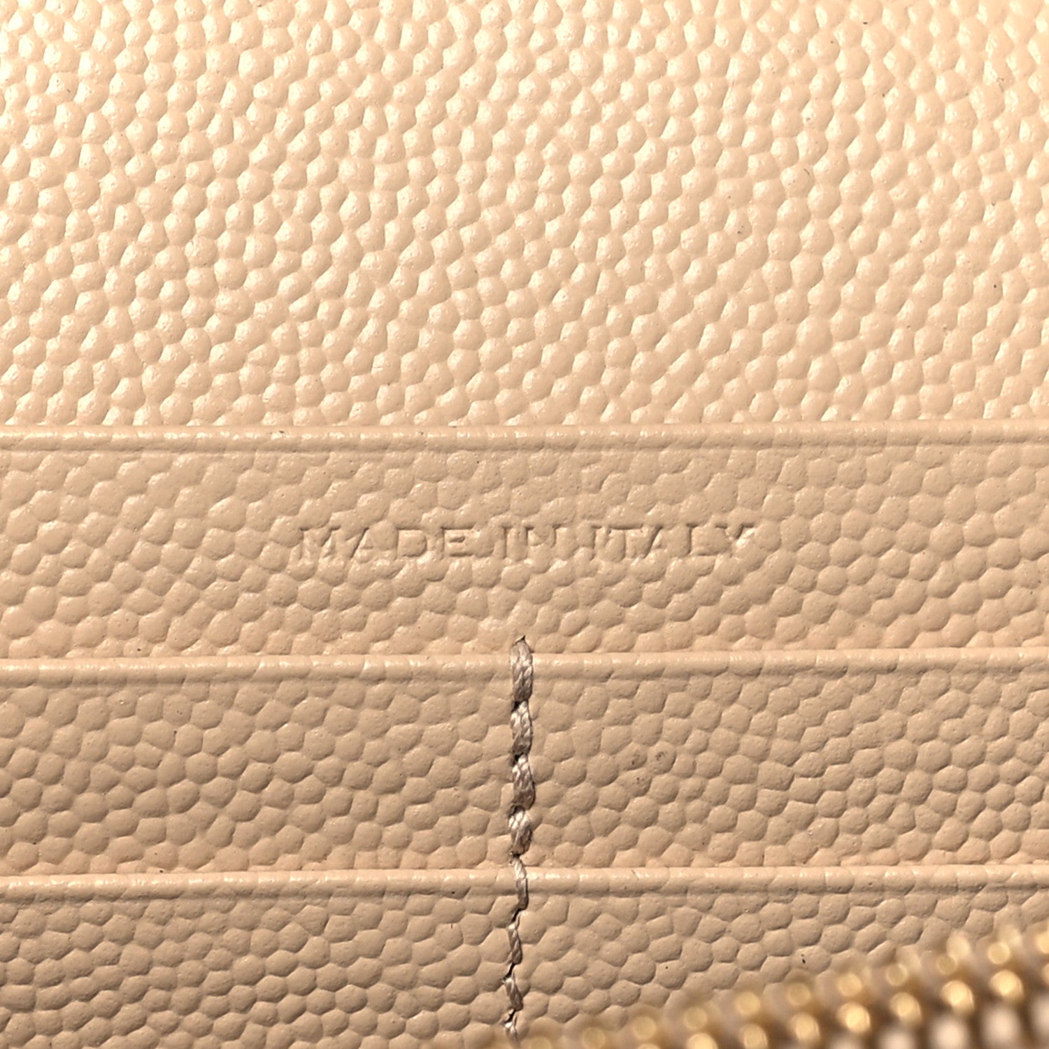 Saint Laurent Grain De Poudre Matelasse Chevron Monogram Chain Wallet Dark Beige 7 of 10