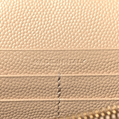 Saint Laurent Grain De Poudre Matelasse Chevron Monogram Chain Wallet Dark Beige 7 of 10