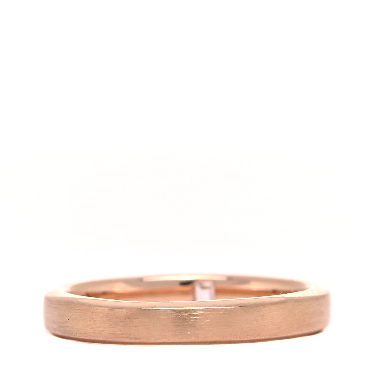 18K Rose Gold Diamond Essential Band Satin Baguette Ring 47 4