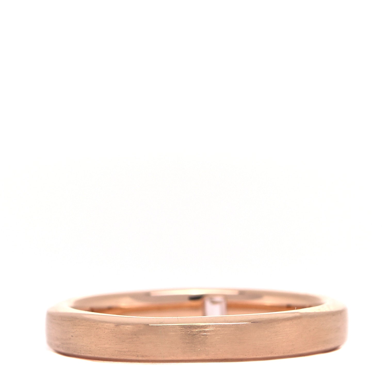 Tiffany 18K Rose Gold Diamond Essential Band Satin Baguette Ring 47 4 3 of 5