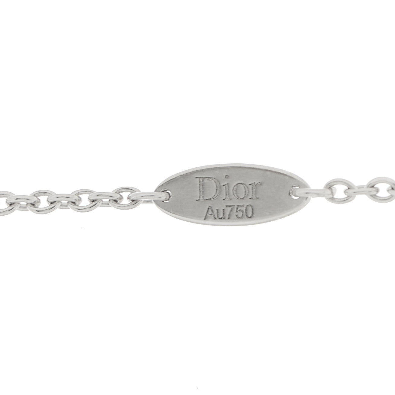 Christian Dior 18K White Gold Diamond Mother of Pearl Rose Des Vents Necklace 7 of 7