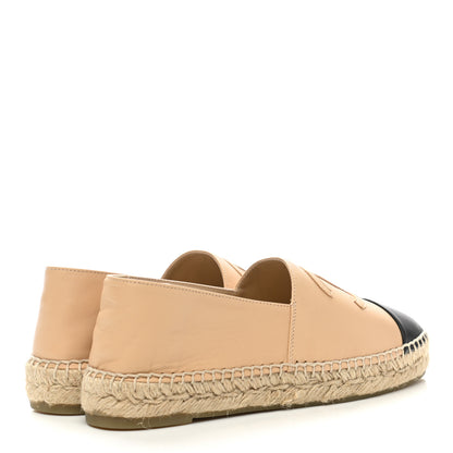 Chanel Lambskin CC Espadrilles 37 Beige Black 4 of 10