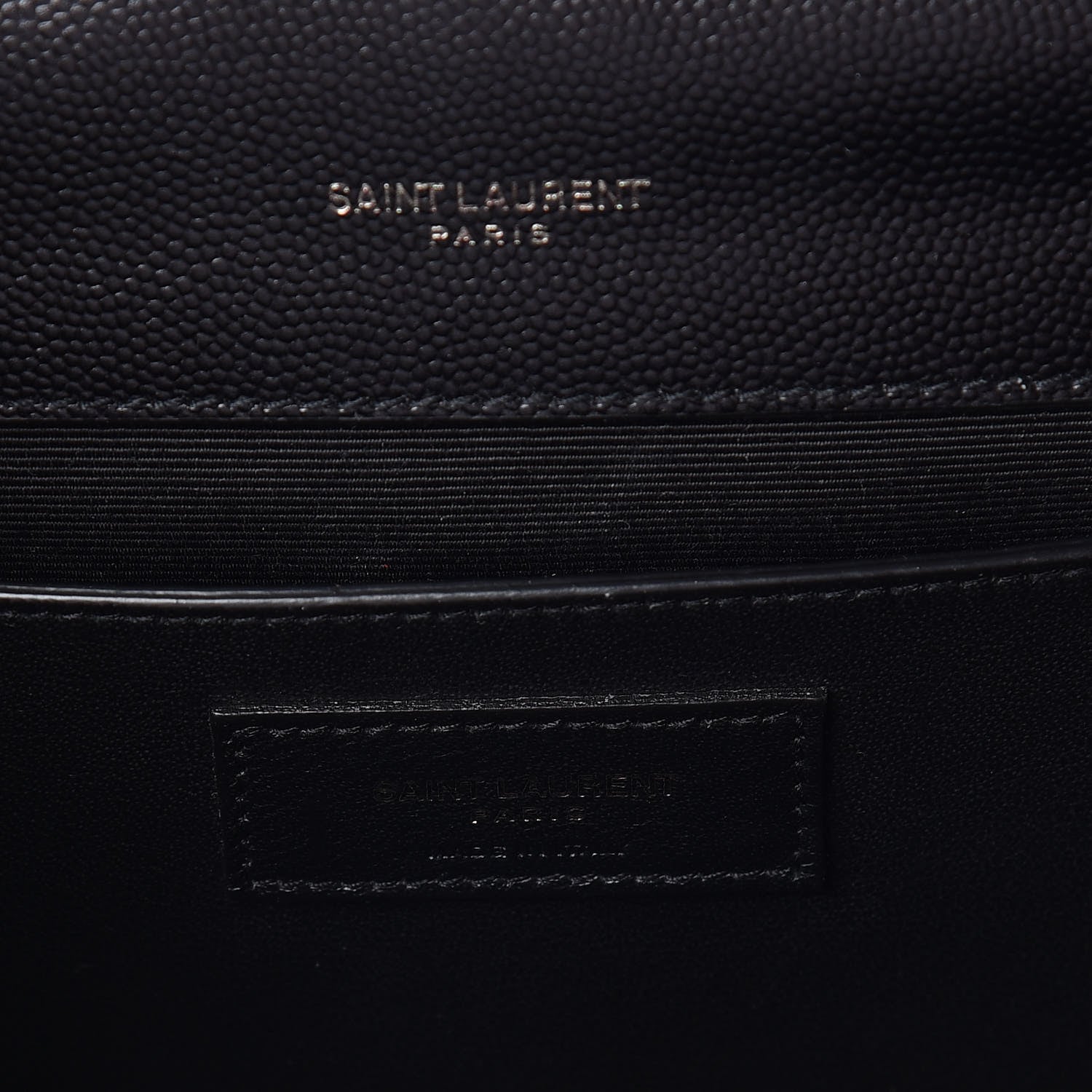 Saint Laurent Grain De Poudre Textured Mixed Matelasse Triquilt Medium Monogram Satchel Black 9 of 10