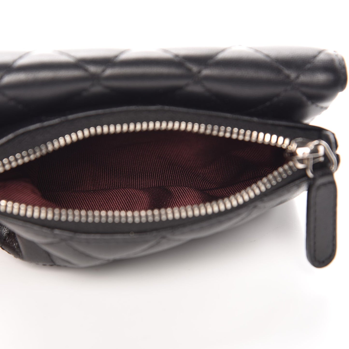 Lambskin Quilted Coin Purse Black