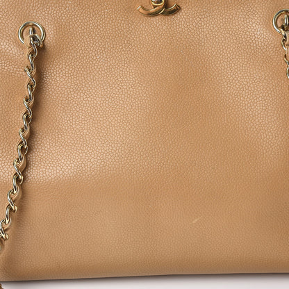 Chanel Caviar CC Small Tote Bag Beige 22 of 27