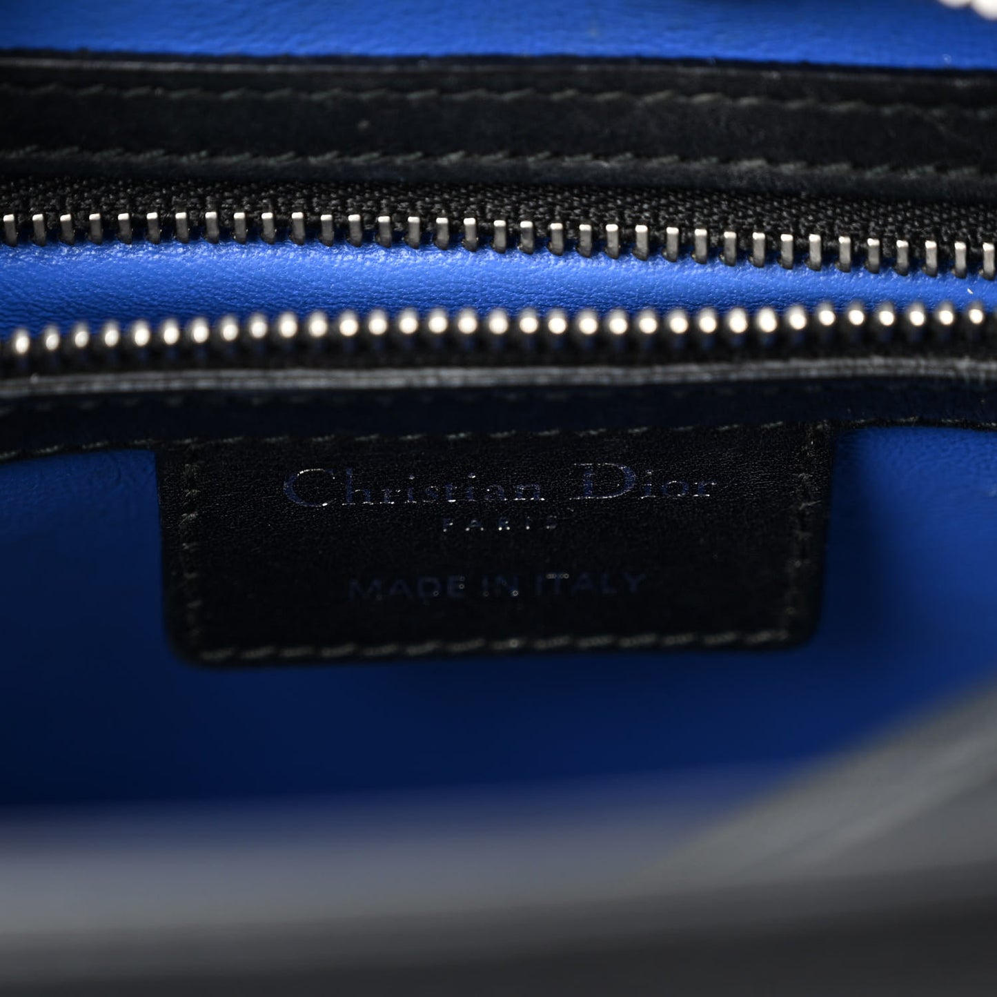Calfskin Patent Embroidered Valentines Day Heart Medium Lady Dior Black Blue