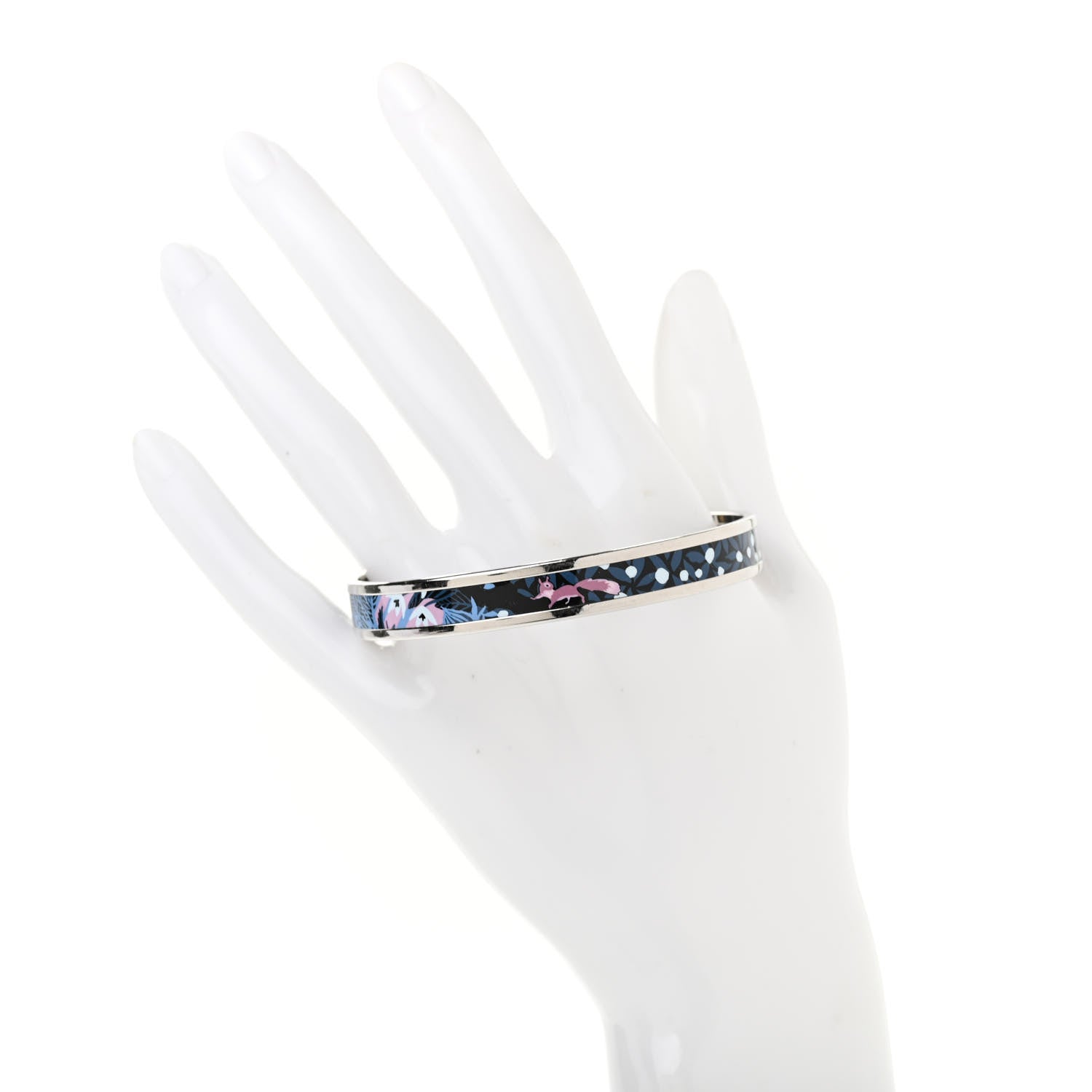 Hermes Enamel Printed Narrow Dans un Jardin Anglais Bracelet 65 Arts And Crafts 2 of 5