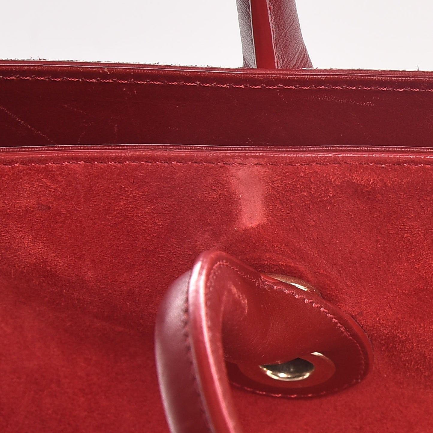 Suede Riley Tote Red
