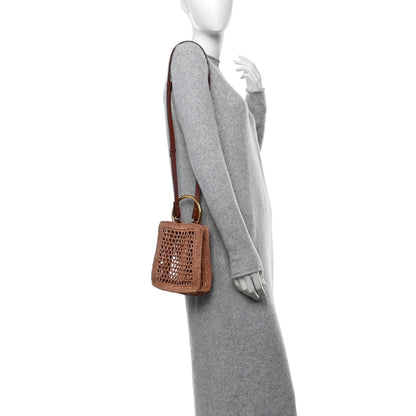 Chloe Raffia Calfskin Mini Summer Banana Tote Summery Beige 2 of 11