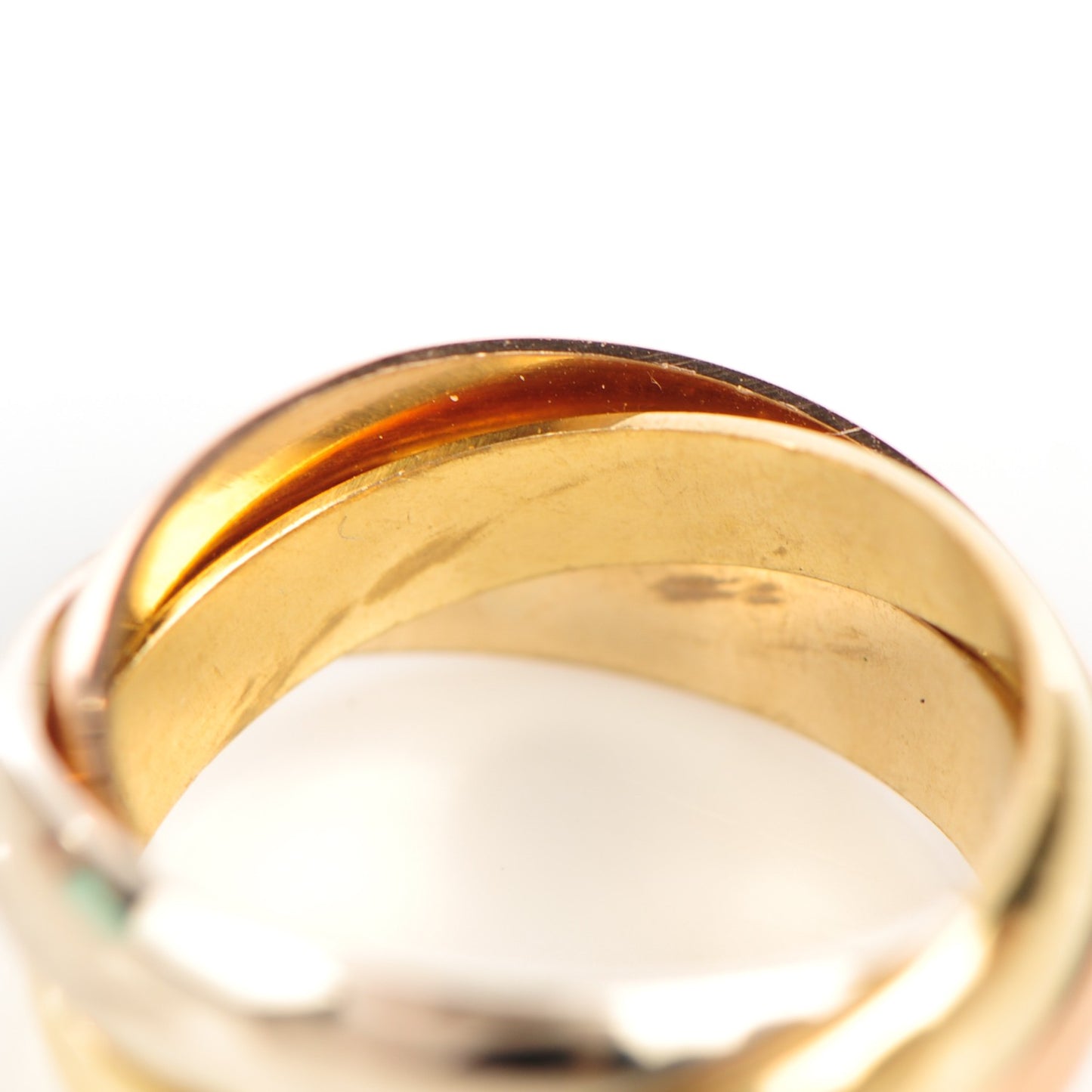 18K Pink Yellow White Gold Classic Trinity Ring 46 3.75