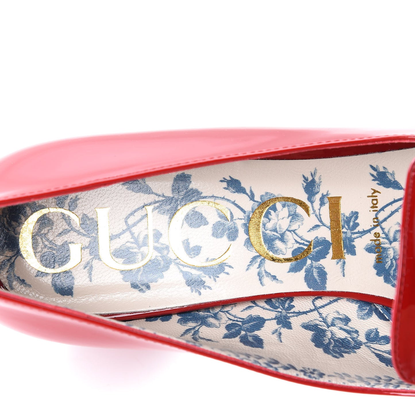 Vernice GG Victoire 55mm Loafer Pumps 38.5 Hibiscus Red