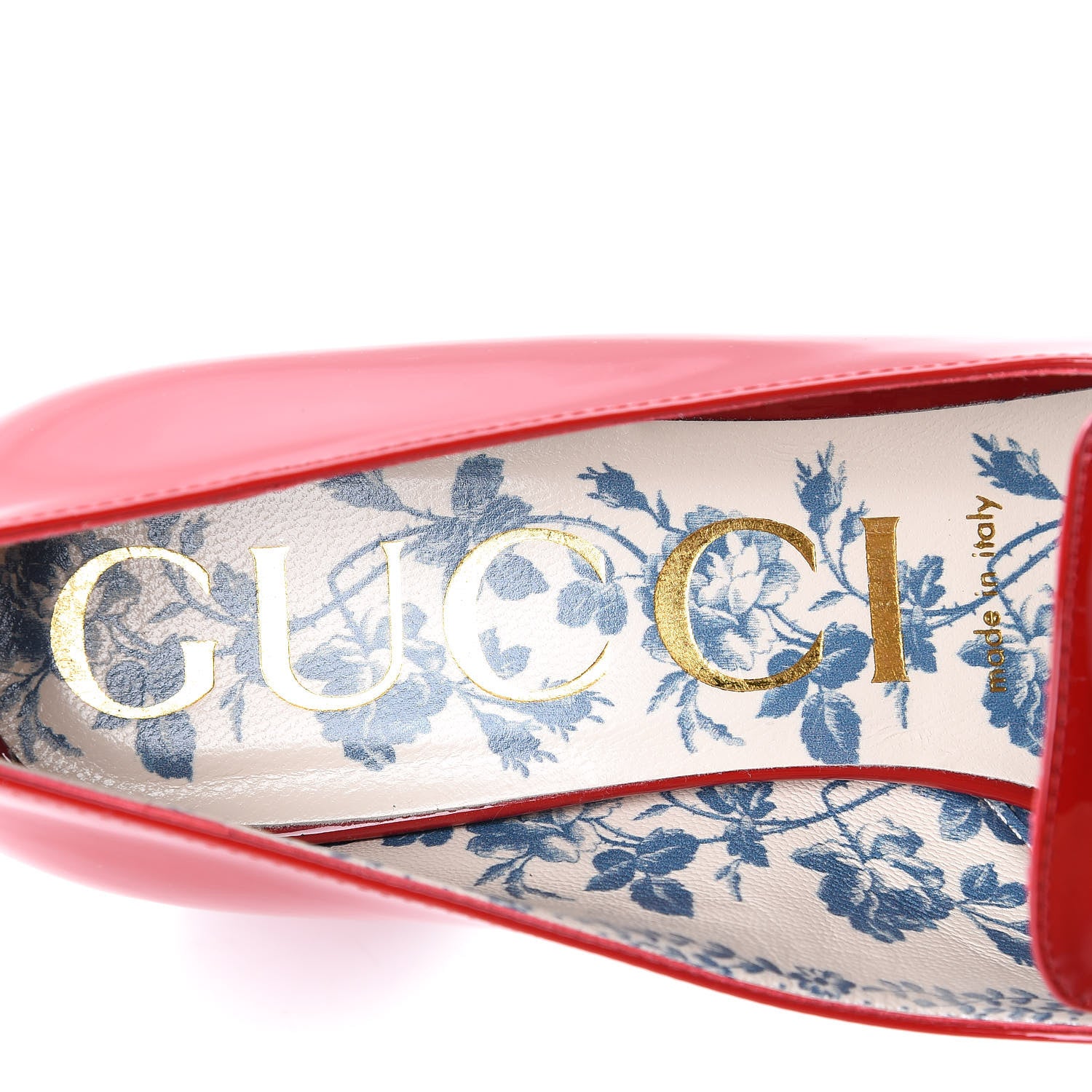 Gucci Vernice GG Victoire 55mm Loafer Pumps 38.5 Hibiscus Red 8 of 11