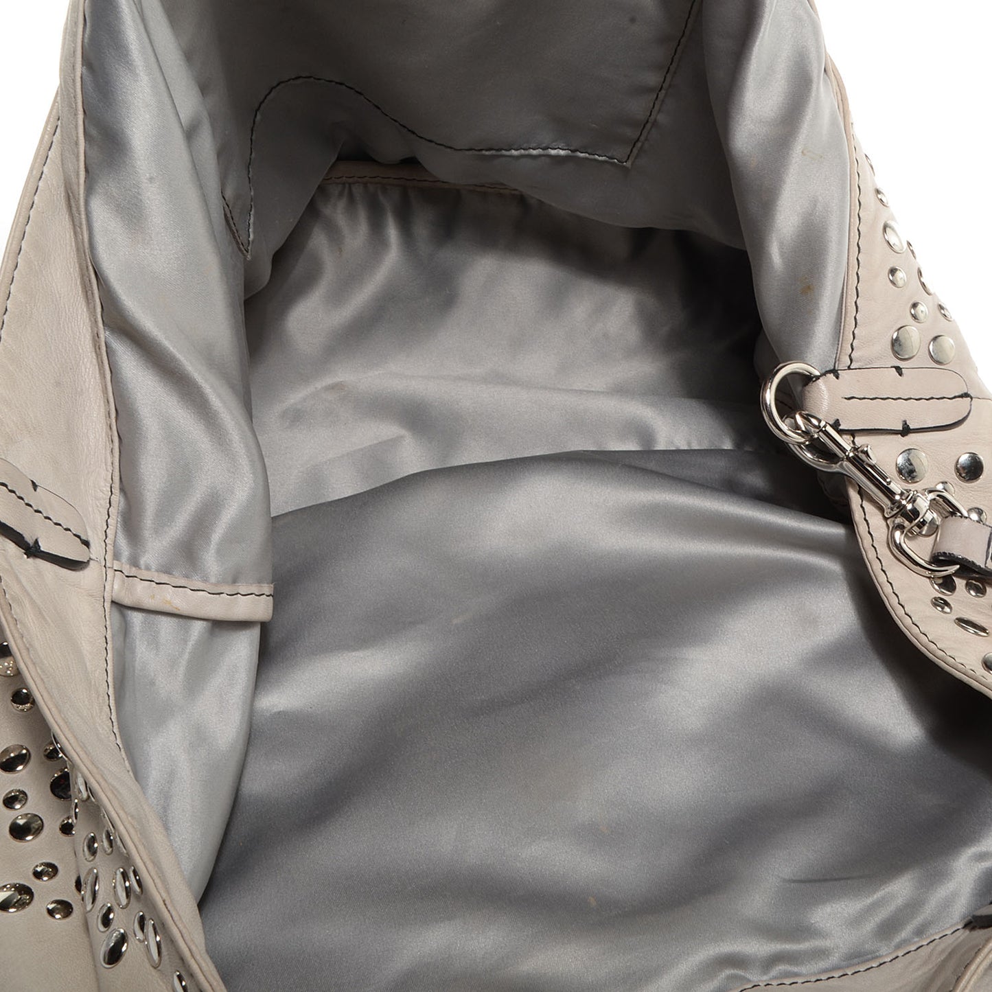 Nappa Studded Petale Tote Taupe