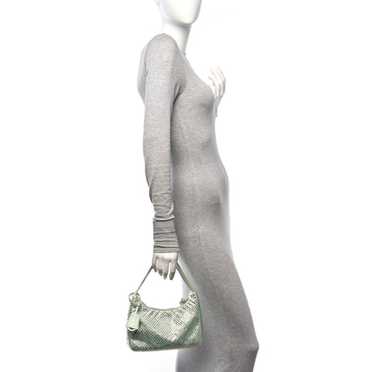 Prada Satin Crystal Mini Re-Edition 2000 Bag Acqua 2 of 10