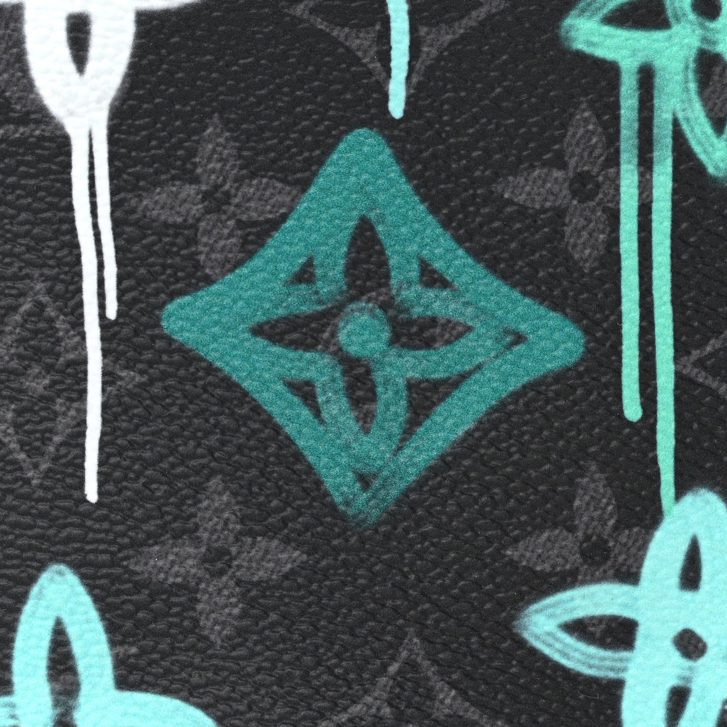 Monogram Eclipse LV Graffiti Discovery Bumbag Green Lights