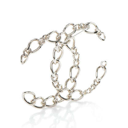 Chanel CC Chain Brooch Pin Silver 3 of 4