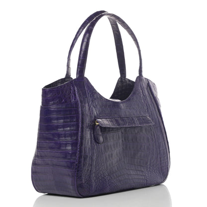 Nancy Gonzalez Crocodile Shoulder Bag Bright Purple 3 of 12