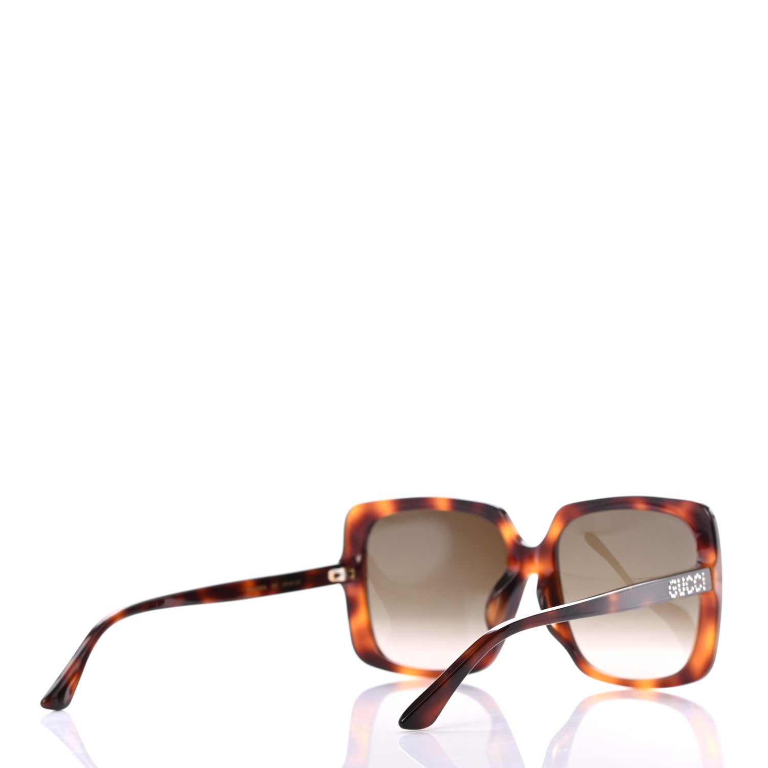 Gucci Acetate Square Frame Crystal Sunglasses GG0728SA Tortoiseshell 4 of 7
