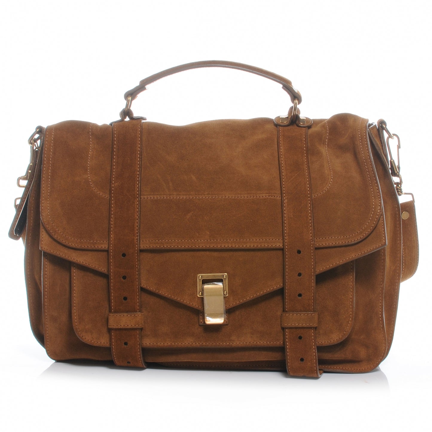 Suede PS1 Large Satchel Tobacco