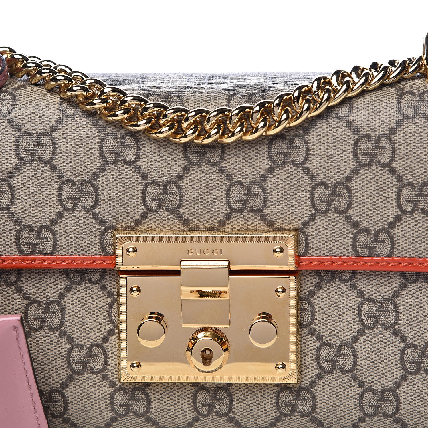 Gucci GG Supreme Monogram Patent Small Padlock Shoulder Bag Multicolor 8 of 12