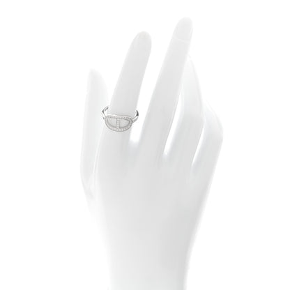 Hermes 18K White Gold Diamond MM Chaine d'Ancre Contour Ring 54 6.75 2 of 5