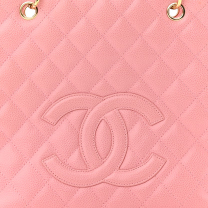 Chanel Caviar Quilted Petit Shopping Tote PST Pink 8 of 16