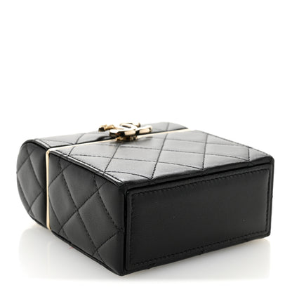 Chanel Lambskin Quilted Small Box With Chain Black 5 of 11
