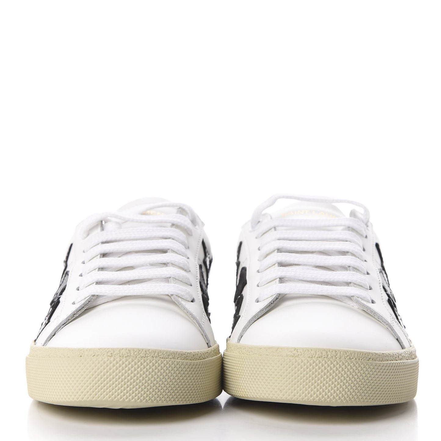 Calfskin Star Court Sneakers 36 White Black